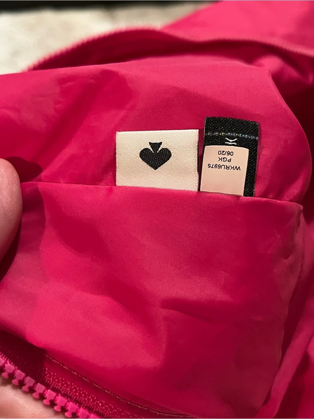 kate spade Bright Magenta Packable Nylon Backpack with Front Pocket